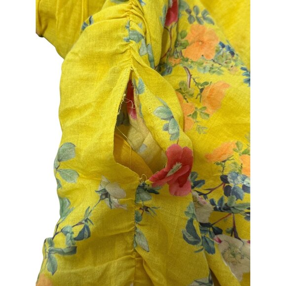 Lovers + Friends Joss Dress Spring Blossom Floral Yellow Dress S - See Condition - Picture 5 of 10